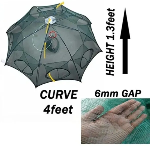 Ahmedfishingnet_Ahmed_fishing_net_8_Pocket_Ambrella_Fishing_net_8_Holl_Fishing_Net_(Green)_Fishing_Net_(Green)
