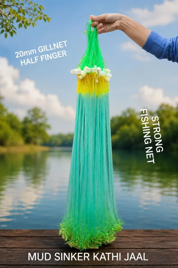 AhmedFishNet_Ahmed_fishing_net_20mm_half_finger_gillnet_mud_sinker(kati_gill_net_green)_Fishing_Net_(Green)