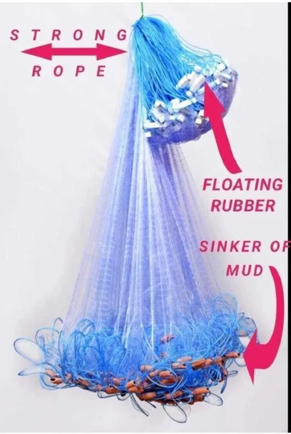 AhmedFishNet_SMALL_FINGER_20MM_GILLNET_MUD_SINKER_HIGHT_3FT_Fishing_Net_(Multicolor)