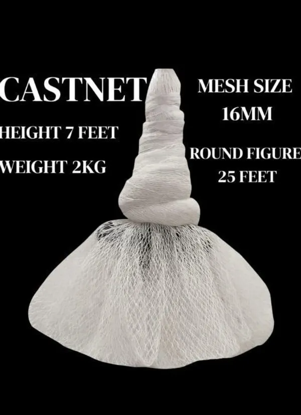 AhmedFishNet_16mm_castnet_weight_2kg_(jhanki_net)_Fishing_Net_(White)