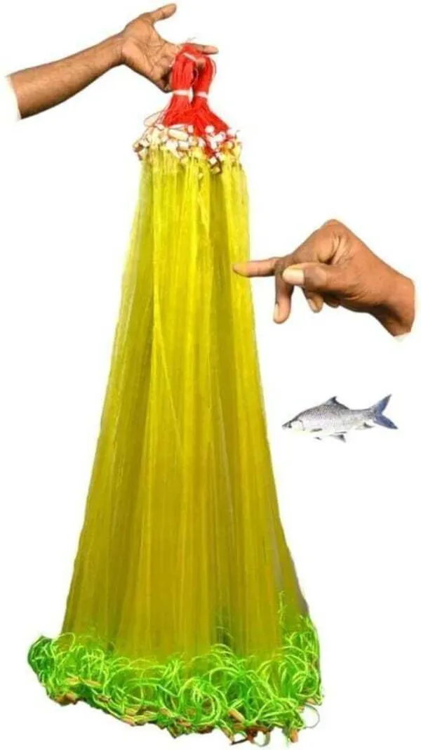 AhmedFishNet_20mm_half_finger_gillnet_mud_sinker(_Yellow_Kathi_Jaal_Malai_Suto)_Fishing_Net_(Multicolor)