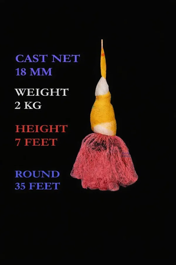 AhmedFishNet_18mm_Mesh_Size,_Weight-2kg,Height-7feet_(Pink,White,Yellow)_fishing_net_Fishing_Net_(Multicolor)