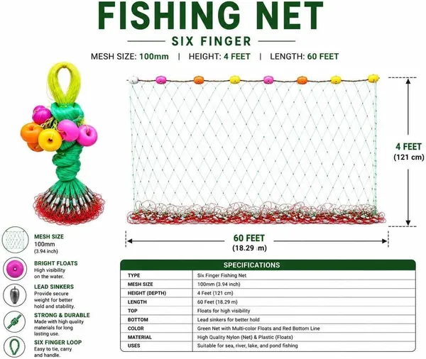 AhmedFishNet_Star_Fishing_Net_6_finger_100mm_Mesh_Size_(100mm_Ball_Net)_Fishing_Net_(Multicolor)