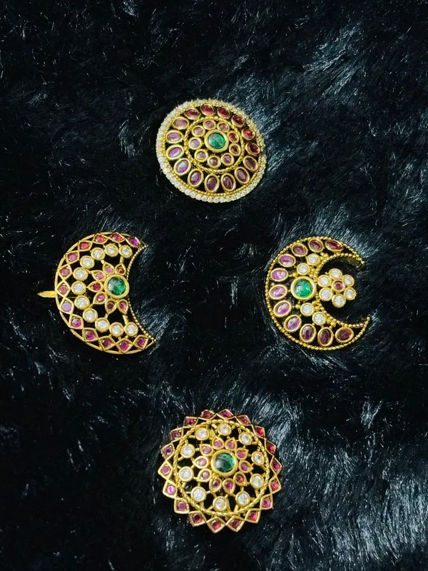 Chandra_Surya_Gold_Toned_Gemstone_Hair_Clip_Sun_Moon_Design_Default_Title