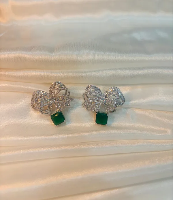 Emerald_Bow_Drop_Earrings_Luxe_Cz_Statement_Studs_For_Evening_Wear_Default_Title