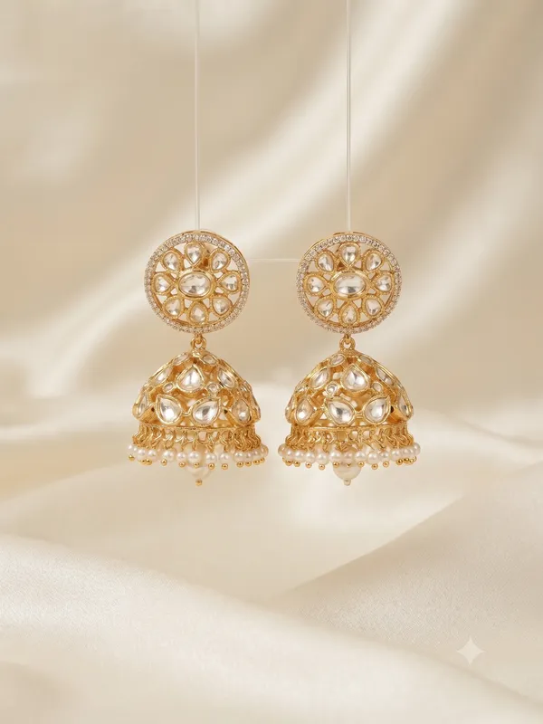 Pearl_Polki_Jhumka_Dark_Pink