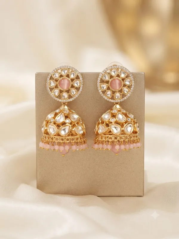 Pearl_Polki_Jhumka_White