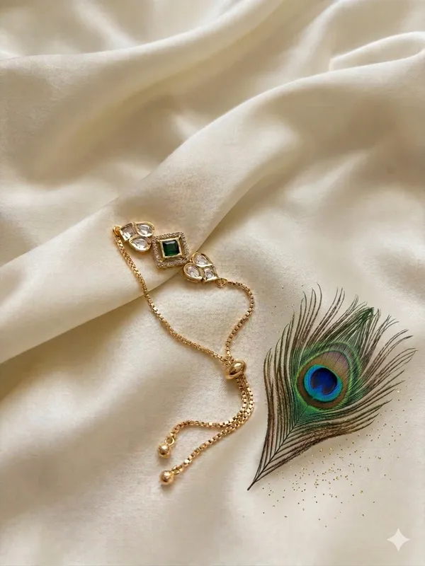 The_Aera_Morni_Slider_Chain_Bracelet_Green