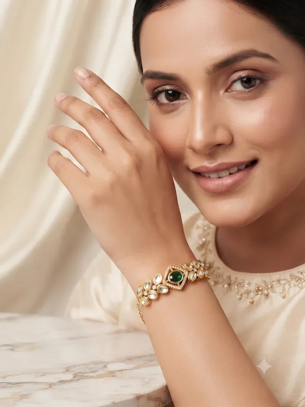 Elite_Kundan_Haathphool_Green