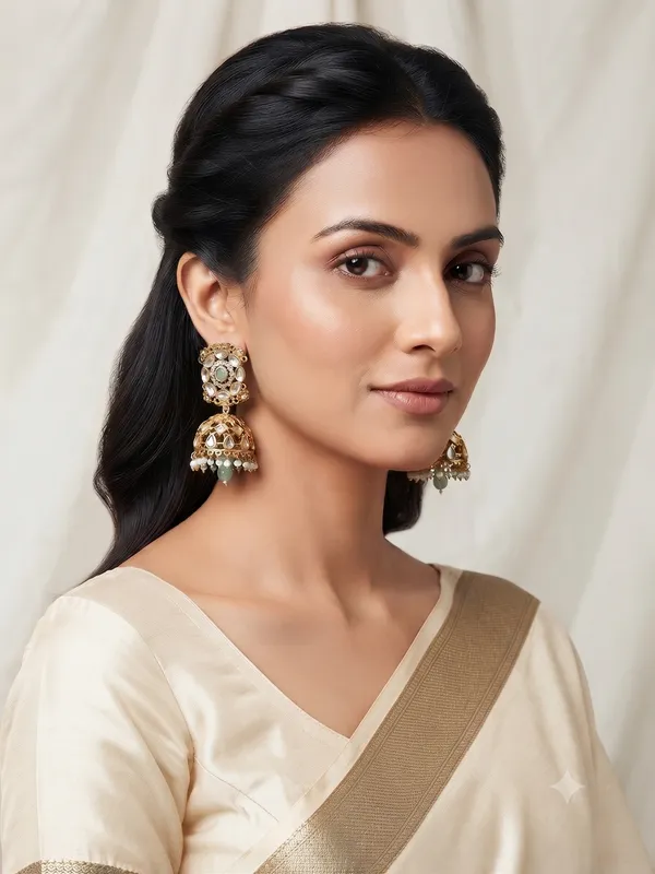 Royal_Jaali_Kundan_Jhumkas_Green