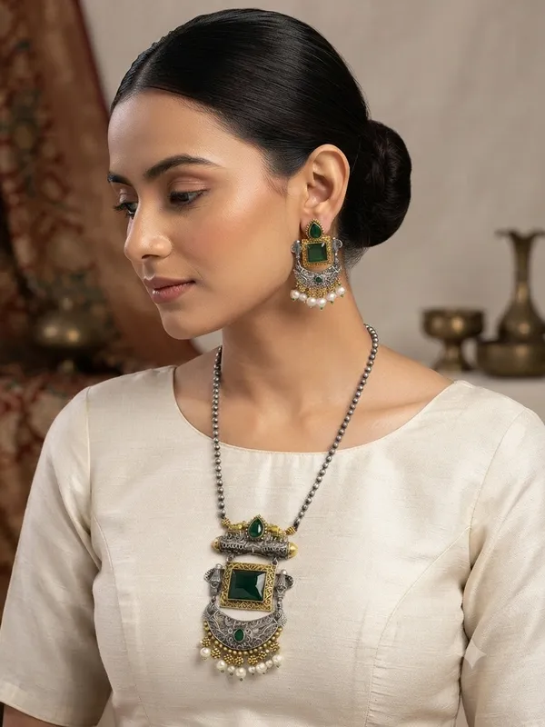 Zaira_Emerald_Dual_Tone_Long_Necklace_Set_Default_Title