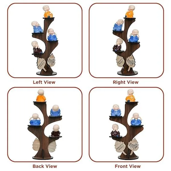 Buddha_Monk_Figurines_With_Wooden_Stand