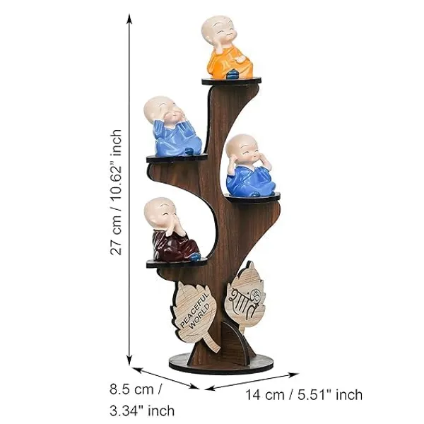 Buddha_Monk_Figurines_With_Wooden_Stand