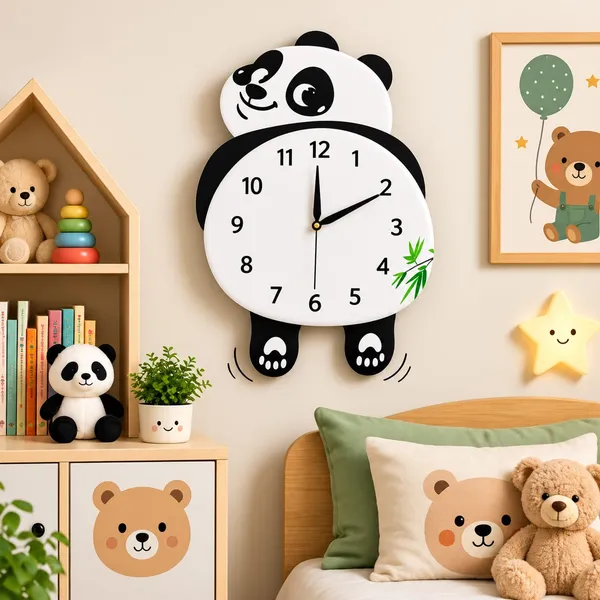 Plastic_Metal_Panda_Pattern_Decorative_Wall_Clock