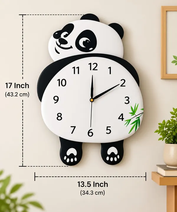 Plastic_Metal_Panda_Pattern_Decorative_Wall_Clock