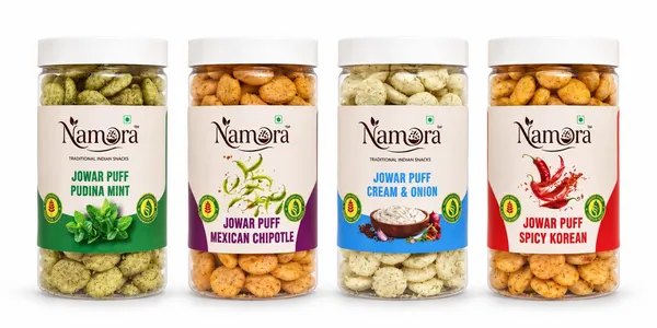 Namora_Jowar_Puff_Pudina_Mint_,Mexican,Cream_&_Onion,Korean_Flavour_Snacks_Pack_Of_4