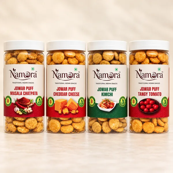 Namora_Jowar_Puff_Chatpata_Masala_,Cheese,Kimchi,Tangy_Tomato_Flavour_Pack_Of_4