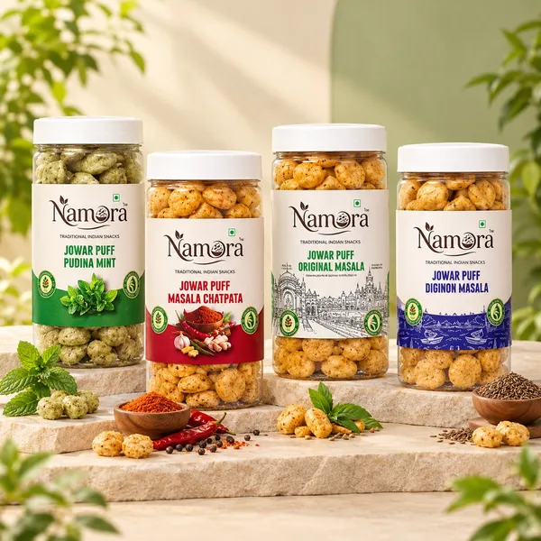 Namora_Jowar_Puff_Pudina_Mint_Flavour_,Chatpata,Hyderabadi_&_Kashmiri_Pack_Of_4