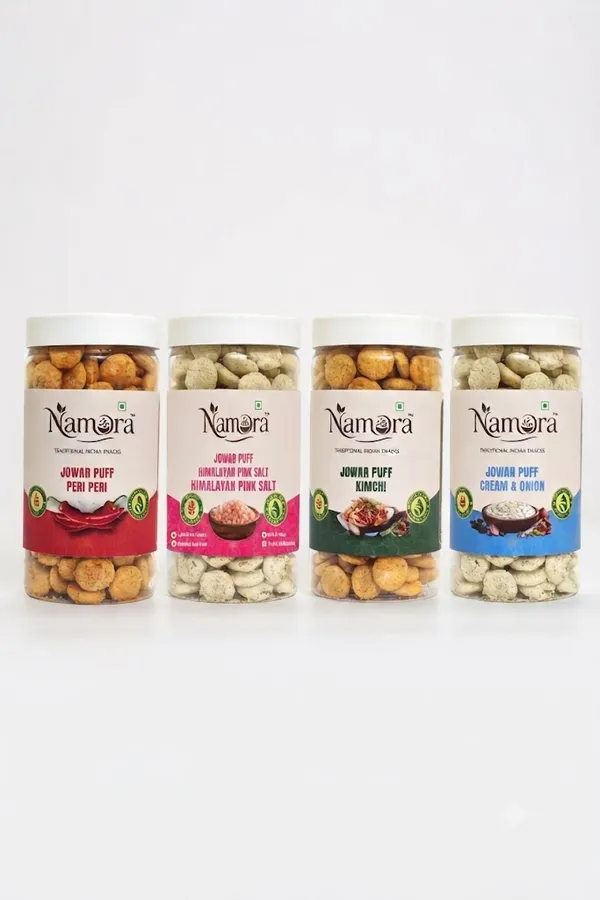 Namora_Jowar_Puff_Peri_Peri_Flavour_,Himalayan_Pink_Salt_,_Kimchi_,Cream_&_Onion_Pack_Of_4