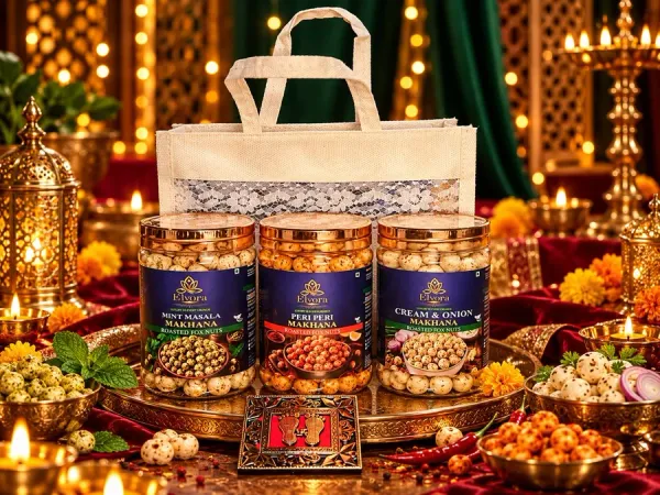 3_Flavoured_Makhana_Thela_with_Golden_Charan_Paduka_–_Diwali_Party_Gift_Hamper