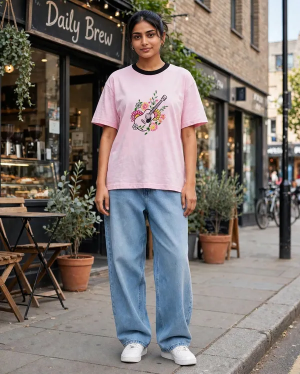 Pink_Embroidery_Semi_-_Oversized_T-Shirt_for_Women