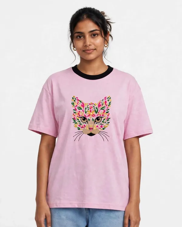 Pink_Embroidery_Semi_-_Oversized_T-Shirt_for_Women
