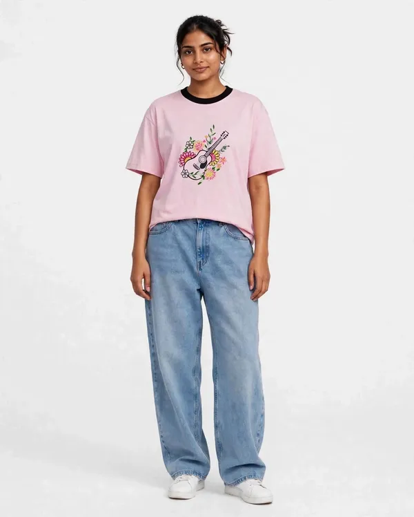 Pink_Embroidery_Semi_-_Oversized_T-Shirt_for_Women