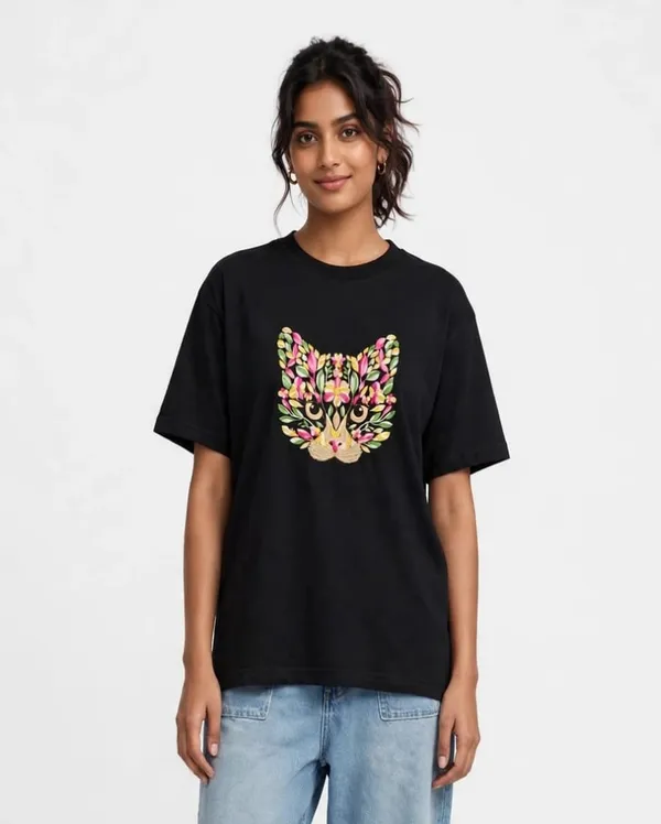 Black_Embroidery_Semi_-_Oversized_Fit_T-Shirt_for_Women
