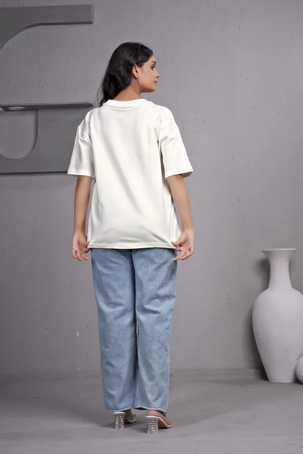 White_Embroidery_Semi_-_Oversized_T-Shirt_for_Women