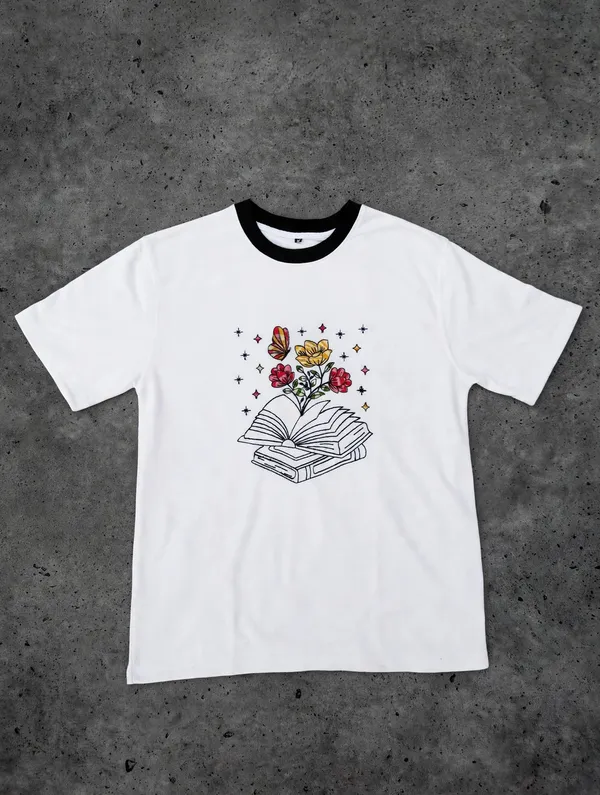 White_Embroidery_Semi_-_Oversized_T-Shirt_for_Women