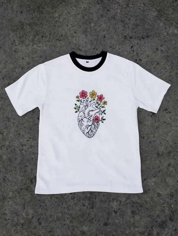 White_Embroidery_Semi_-_Oversized_T-Shirt_for_Women