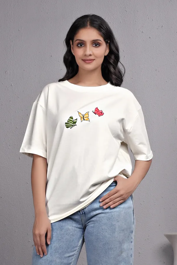 White_Embroidery_Semi_-_Oversized_T-Shirt_for_Women