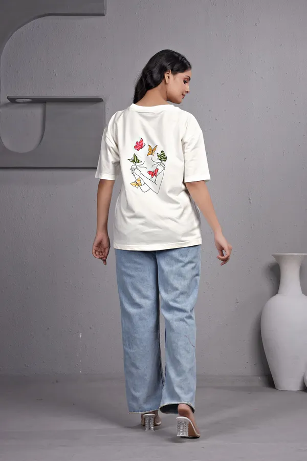 White_Embroidery_Semi_-_Oversized_T-Shirt_for_Women