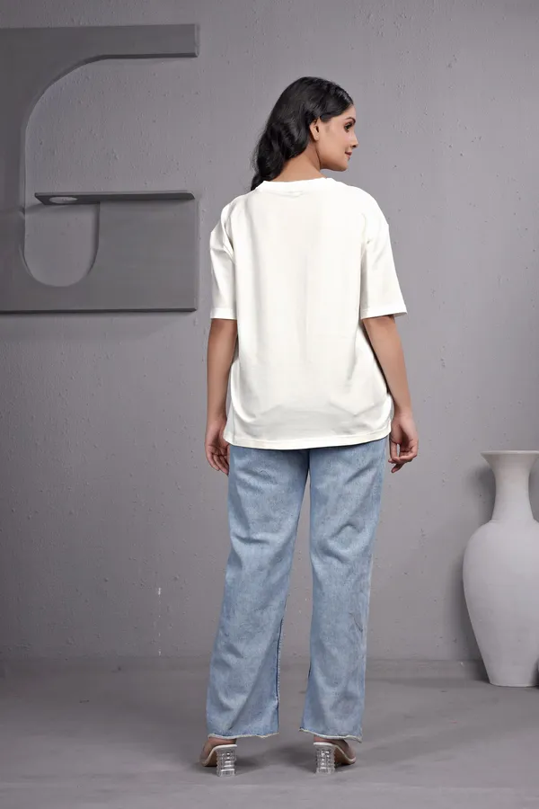 White_Embroidery_Semi_-_Oversized_T-Shirt_for_Women