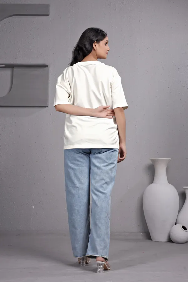 White_Embroidery_Semi_-_Oversized_T-Shirt_for_Women