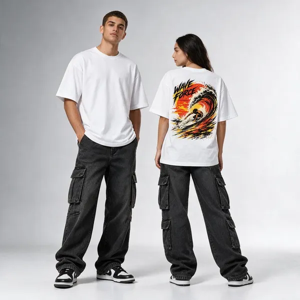 Wave_Force_White_Graphic_Oversized_T-Shirt_|_Devkison