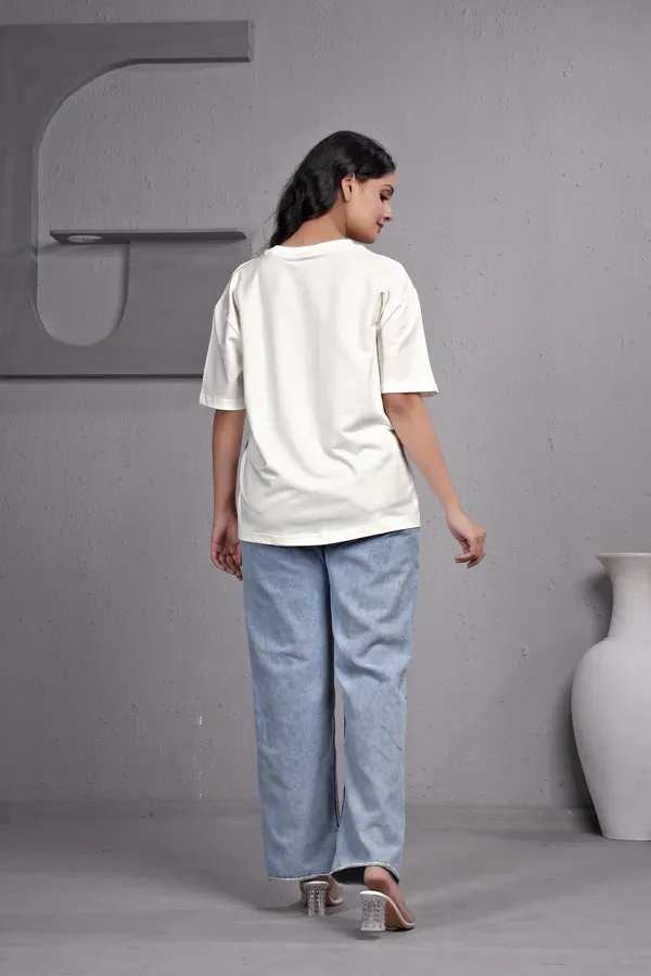 White_Embroidery_Semi_-_Oversized_T-Shirt_for_Women
