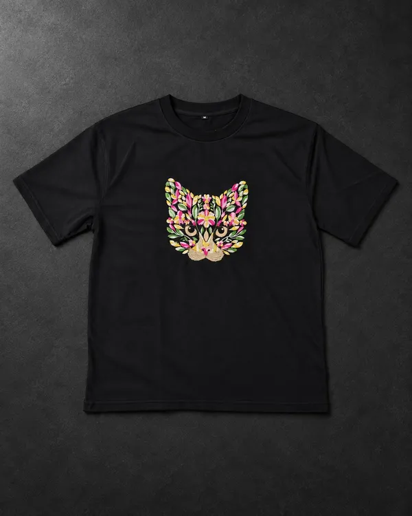 Black_Embroidery_Semi_-_Oversized_Fit_T-Shirt_for_Women