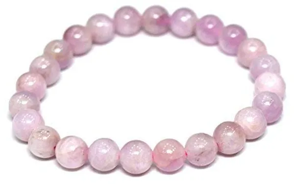 Aaa_Quality_Certified_Kunzite_Stone_Natural_Crystal_8Mm_Pink_Beads_Unisex_Bracelet