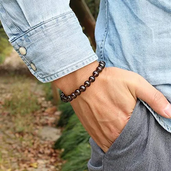 Crystal_Heart_Bracelet_For_Men_Women_Brown