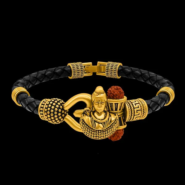 Golden_Shiva_Quality_Ethnic_Karah_Bracelet_For_Men_Boys