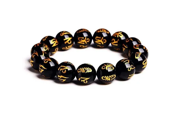 Om_Mani_Padme_Hum_Black_Obsidian_Meditation_Bracelet_Natural_Gemstone_Beaded_Stretch_Bracelet_Protection_Bracelet
