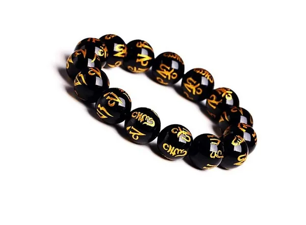 Om_Mani_Padme_Hum_Black_Obsidian_Meditation_Bracelet_Natural_Gemstone_Beaded_Stretch_Bracelet_Protection_Bracelet