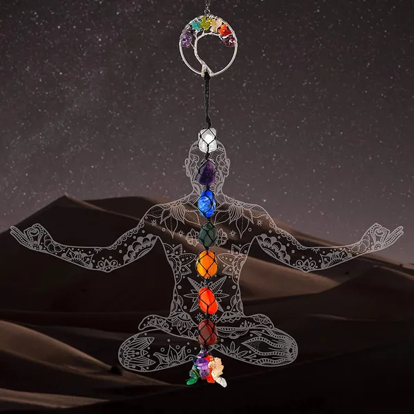 7_Chakra_Hanging_Ornament_Gemstones_Reiki_Healing_Crystals_Indoor_Good_Luck_Decor_Yoga_Meditation_Protection_Tumbled_Palm_Stones_Tree_Of_Life_Wall_Hanger