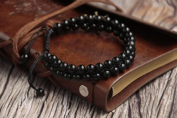 Unisex_Adult_Black_Tourmaline_Bracelet_Aaa_Quality_Certified_Black_Tourmaline_Bracelet_Double_Layer_6Mm_Beads_Size