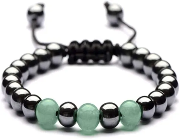Energized_Certified_Green_Aventurine_Hematite_Combination_Bracelet_Adjustable_Unisex_Bracelet