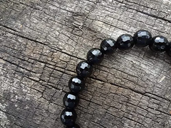 Black_Obsidian_Faceted_Bracelet_8Mm_Beads_Size_Certified_Black_Obsidian_Diamond_Cut_Bracelet_Adjustable_Unisex_Bracelet
