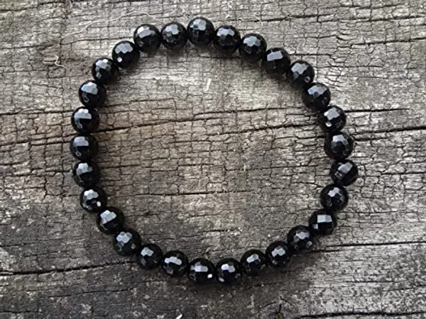 Black_Obsidian_Faceted_Bracelet_8Mm_Beads_Size_Certified_Black_Obsidian_Diamond_Cut_Bracelet_Adjustable_Unisex_Bracelet