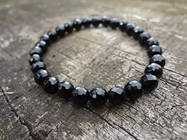 Black_Obsidian_Faceted_Bracelet_8Mm_Beads_Size_Certified_Black_Obsidian_Diamond_Cut_Bracelet_Adjustable_Unisex_Bracelet