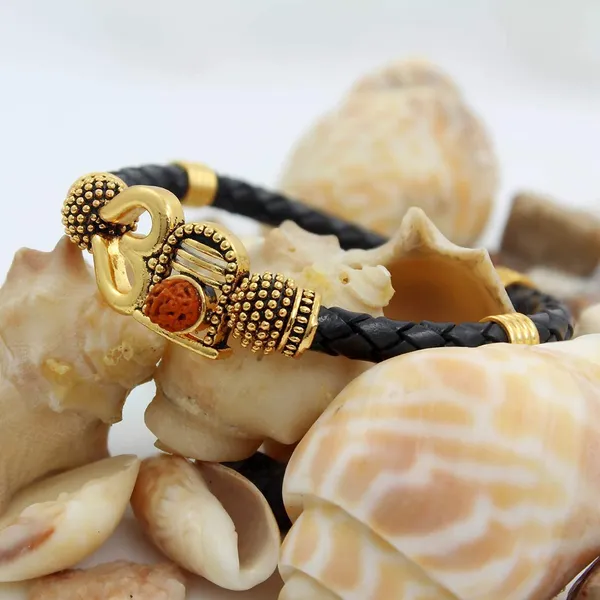 Gold_Rudraksha_Shivling_Aaa_Quality_Ethnic_Kada_Bracelet_For_Men_Boys